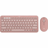 Logitech Pebble 2 Combo Wireless Keyboard and Mouse - USB Type A Wireless Bluetooth Keyboard - Tonal Rose - USB Type A Wireless Mouse 920-012199