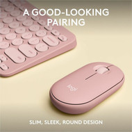 Logitech Pebble 2 Combo Wireless Keyboard and Mouse - USB Type A Wireless Bluetooth Keyboard - Tonal Rose - USB Type A Wireless Mouse 920-012199