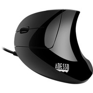 Adesso Left-Handed Vertical Ergonimic Mouse - Optical - Cable - Black - USB - 2400 dpi - Scroll Wheel - 6 Buttons - Left-handed IMOUSE E9