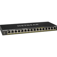 Netgear GS316P Ethernet Switch - 16 Ports - 2 Layer Supported - Twisted Pair - Desktop Wall Mountable Rack-mountable - 3 Limited GS316P-100NAS