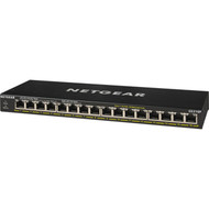 Netgear GS316P Ethernet Switch - 16 Ports - 2 Layer Supported - Twisted Pair - Desktop Wall Mountable Rack-mountable - 3 Limited GS316P-100NAS