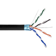1000ft 4 Pair CAT5E 350Mhz FUTP Solid 24AWG CMR Riser Rated Bulk Cable - Black