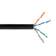 1000ft 4 Pair CAT5E 350Mhz Solid UUTP CMP Bulk Cable - Black