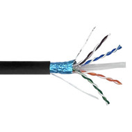 1000ft 4 Pair CAT6 550Mhz FUTP Solid 23AWG CMR Riser Rated Bulk Cable - Black