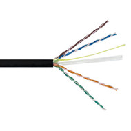 1000ft 4 Pair CAT6 Solid UUTP 550Mhz 23AWG CMP Plenum Bulk Cable - Black