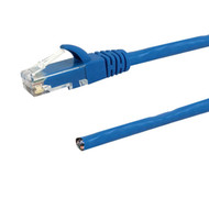 RJ45 to Blunt CAT6 Solid Pigtail Cable - Blue - 25ft - 568A