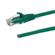 RJ45 to Blunt CAT6 Solid Pigtail Cable - Green - 25ft - 568A