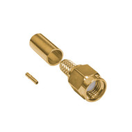 SMA Reverse Polarity Male Crimp Connector for RG58 LMR-195 50 Ohm - Gold