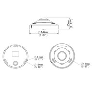12MP Fisheye IP Camera - 18mm Fixed Lens - WDR - Two-Way Audio - IP66 IK10 Rated - White