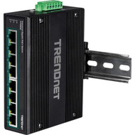 TRENDnet 8-Port Hardened Industrial Unmanaged Gigabit 101001000Mbps DIN-Rail Switch w 8 x Gigabit PoE Ports TI-PG80B 24  56V DC TI-PG80B