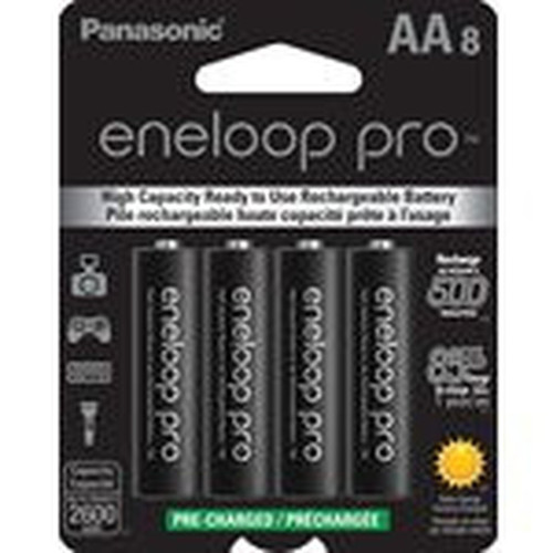 Panasonic eneloop pro 500 cycle 8-pack AA high capacity Ni-MH precharged rechargeable batteries (BK3HCCA8BA)