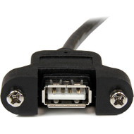 StarTechcom_1_ft_Panel_Mount_USB_Cable_A_to_A_-_FM_-_Type_A_Male_USB_-_Type_A_Female_USB_-_1ft_-_Black_USBPNLAFAM1