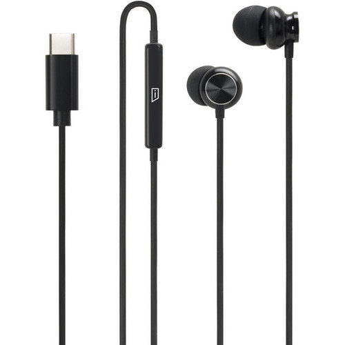 iStore Type-C Earbuds - Luxe Matte Black - Stereo - USB Type C - Wired - Earbud - Binaural - In-ear - 4.3 ft Cable - Luxe Matte Black (AEH7302CAI)