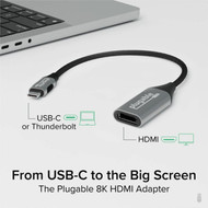 Plugable USB C to HDMI Adapter 8K 60Hz or 4K 144Hz USB4  Thunderbolt to HDMI Adapter - HDMI Adapter for 4K HDR Monitor XPS iPhone USBC-HDMI8K