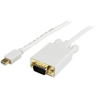 StarTechcom 15 ft Mini DisplayPorttrade to VGA Adapter Converter Cable - mDP to VGA 1920x1200 - White - Connect a Mini PC or to a a MDP2VGAMM15W