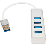 Rocstor 6 in Portable 4 Port SuperSpeed Mini USB 30 Hub - Aluminum Silver - USB - External - 4 USB Ports - 4 USB 30 Ports - PC Y10A216-S1