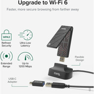 Plugable IEEE 80211ax Dual Band Wi-Fi Adapter for Desktop ComputerNotebook - USB - 240 GHz ISM - 5 GHz UNII USB-WIFIAX