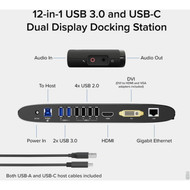 Plugable USB 30 Universal Laptop Docking Station for Windows and Mac - Dual Monitor HDMI and DVIHDMIVGA Gigabit Ethernet Audio UD-3900H