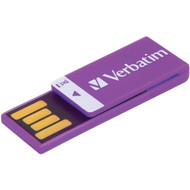 Microban Clip-it USB Flash Drive - 16 GB - USB 20 Type A - Violet - Lifetime Warranty - 1  Each 43952