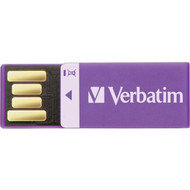 Microban Clip-it USB Flash Drive - 16 GB - USB 20 Type A - Violet - Lifetime Warranty - 1  Each 43952