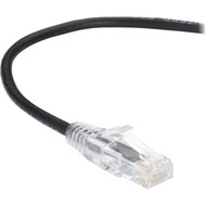 Black Box Slim-Net Cat6 UTP Patch Network Cable - 10 ft Category 6 Network Cable for Patch Panel Wallplate Network Device - First 1 C6PC28-BK-10