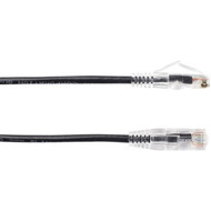 Black Box Slim-Net Cat6 UTP Patch Network Cable - 10 ft Category 6 Network Cable for Patch Panel Wallplate Network Device - First 1 C6PC28-BK-10