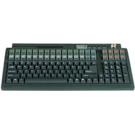 Logic Controls LK1600MU3TR-BK POS Keyboard - 120 Keys - 4-Position Keylock - 38 Relegendable Keys - Magnetic Stripe Reader - USB - LK1600MU3TR-BK