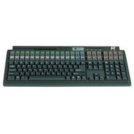 Logic Controls LK1800M-BK POS Keyboard - 132 Keys - 44 Relegendable Keys - Magnetic Stripe Reader - PS2 - Black LK1800M-BK