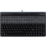 CHERRY SPOS QWERTY Keyboard - 135 Keys - QWERTY Layout - 54 Relegendable Keys - Magnetic Stripe Reader - USB - Black G86-61410EUADAA