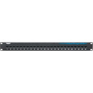 Black Box CAT5e Feed-Through Patch Panel - 1U Unshielded 24-Port - 24 x RJ-45 - 24 Ports - 24 x RJ-45 - 24 x RJ-11 - 1U High - 19 JPM808A-R2