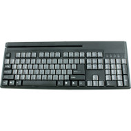 Wasp WKB1155 POS Keyboard - QWERTY Layout - Magnetic Stripe Reader - USB - Black Gray 633808471286