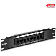 TRENDnet 8-Port Cat6 Unshielded Patch Panel TC-P08C6 Rackmount 10 Inch Wide 8 x Gigabit RJ-45 Ethernet Ports Pre-numbered Ports TC-P08C6