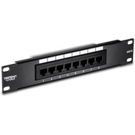 TRENDnet 8-Port Cat6 Unshielded Patch Panel TC-P08C6 Rackmount 10 Inch Wide 8 x Gigabit RJ-45 Ethernet Ports Pre-numbered Ports TC-P08C6