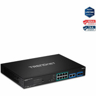 TRENDnet 12-Port Gigabit PoE Smart Surveillance Switch with 8 x Gigabit PoE Ports TPE-3012LS 2 x Gigabit Ports 2 x SFP Slots PoE TPE-3012LS