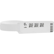 Zebra Z-Band Fusion Thermal Label - 3 Width x 9 14 Length - Permanent Adhesive - Direct Thermal - White - Polypropylene - 500  - 2 FID-ADULT-L3-3-500T