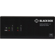 Black Box KVM Switch - Dual-Monitor DisplayPort 12 4K 60Hz USB 30 Hub Audio - 2 Computers - 1 Local Users - 3840 x 2160 - 6 KV6222DP