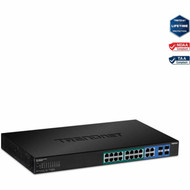 TRENDnet 20-Port Gigabit Web Smart 370W PoE Switch TPE-1620WSF 16 Gigabit PoE Ports 4 Shared Gigabit PortsRJ-45 or SFP 370W - TPE-1620WSF