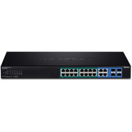 TRENDnet 20-Port Gigabit Web Smart 370W PoE Switch TPE-1620WSF 16 Gigabit PoE Ports 4 Shared Gigabit PortsRJ-45 or SFP 370W - TPE-1620WSF