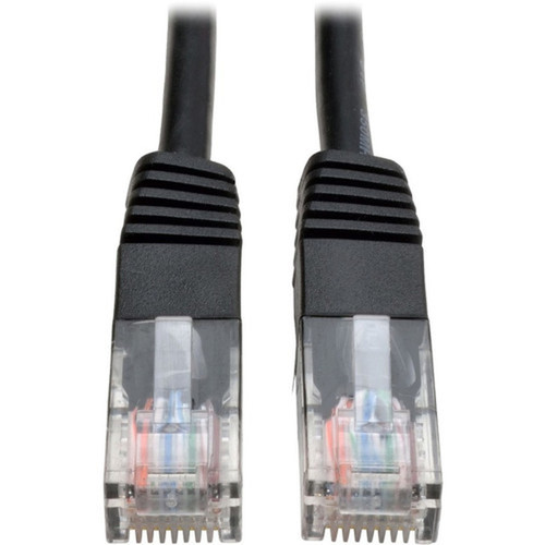 Tripp Lite 15-ft. Cat5e 350MHz Molded Cable (RJ45 M/M) - Black - 15 ft Category 5e Network Cable for Network Device - First End: 1 x - (N002-015-BK)