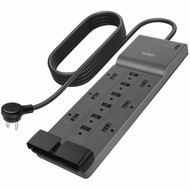 Belkin 12-Outlet HomeOffice Surge Protector with 8-foot cord - Black - Right Angle - 12 x AC Power - 188 kVA - 3780 J - 125 V AC - 8 SRA009P12TT8