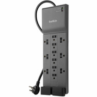 Belkin 12-Outlet HomeOffice Surge Protector with 8-foot cord - Black - Right Angle - 12 x AC Power - 188 kVA - 3780 J - 125 V AC - 8 SRA009P12TT8