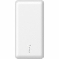 Belkin 15W 3-port USB Power Bank - 20K mAh - 2xUSB-A 12W 1xUSB-C 15W - Portable Charger - w USB-A to USB-C Cable - White - For - BPB012BTWH