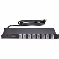StarTechcom 8-Outlet Horizontal Rack Mount PDU 1U Power Strip Outlet OnOff Switches 15A Circuit Breaker 8ft24m Cord NEMA - 1U 8NS8-RACK-MOUNT-PDU