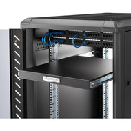 StarTechcom Black Deep Sliding Server Shelf - Add a sturdy sliding shelf for easy peripheral and equipment access in your server or SLIDESHELFD