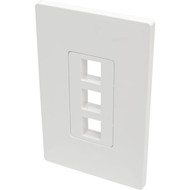Tripp Lite by Eaton 3-Port Single-Gang Universal Keystone Wallplate White - 3 x Total Number of Sockets - 1-gang - Wall Mount - - - N080-103