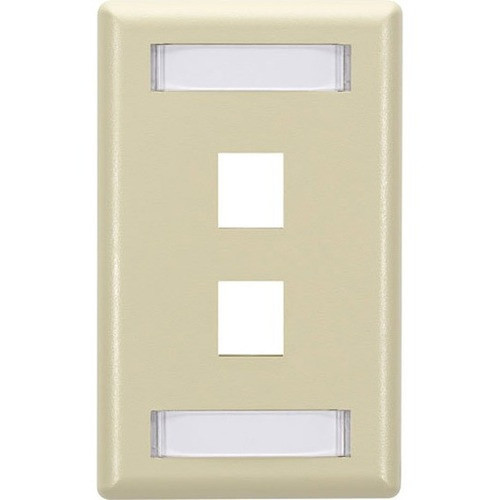 Black Box GigaStation2 2 Socket Network Faceplate - 2 x Socket(s) - 1-gang - Ivory - TAA Compliant (WPT460)