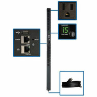 Tripp Lite by Eaton PDUMV15NETLX 16-Outlet PDU - Switched - NEMA 5-15P - 16 x NEMA 5-15R - 120 V AC - 0U - Vertical - Rack-mountable - PDUMV15NETLX