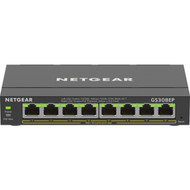 Netgear 8-Port Gigabit Ethernet PoE Smart Managed Plus Switch - 8 Ports - Manageable - 2 Layer Supported - 62 W PoE Budget - Twisted GS308EP-100NAS