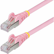StarTechcom 1ft Pink CAT6a Ethernet Cable Snagless RJ45 10G 100W PoE SFTP LSZH 27AWG Pure Copper 500MHz Shielded Network - NLPN-1F-CAT6A-PATCH