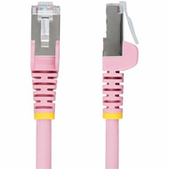 StarTechcom 1ft Pink CAT6a Ethernet Cable Snagless RJ45 10G 100W PoE SFTP LSZH 27AWG Pure Copper 500MHz Shielded Network - NLPN-1F-CAT6A-PATCH